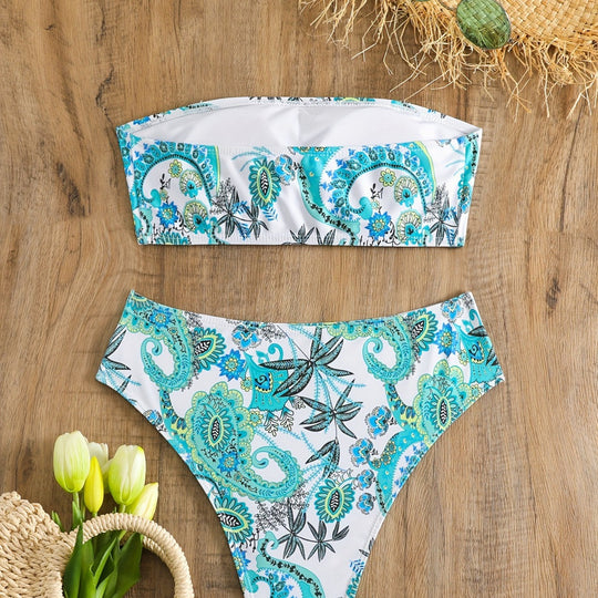 Damen Bandeau-Bikini-Set mit eleganten Muscheldetails EB