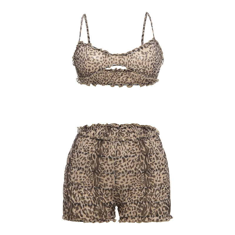 Damen modisches Tiermuster-Bikini-Set EB