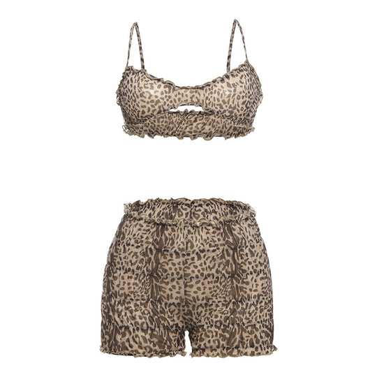Damen modisches Tiermuster-Bikini-Set EB