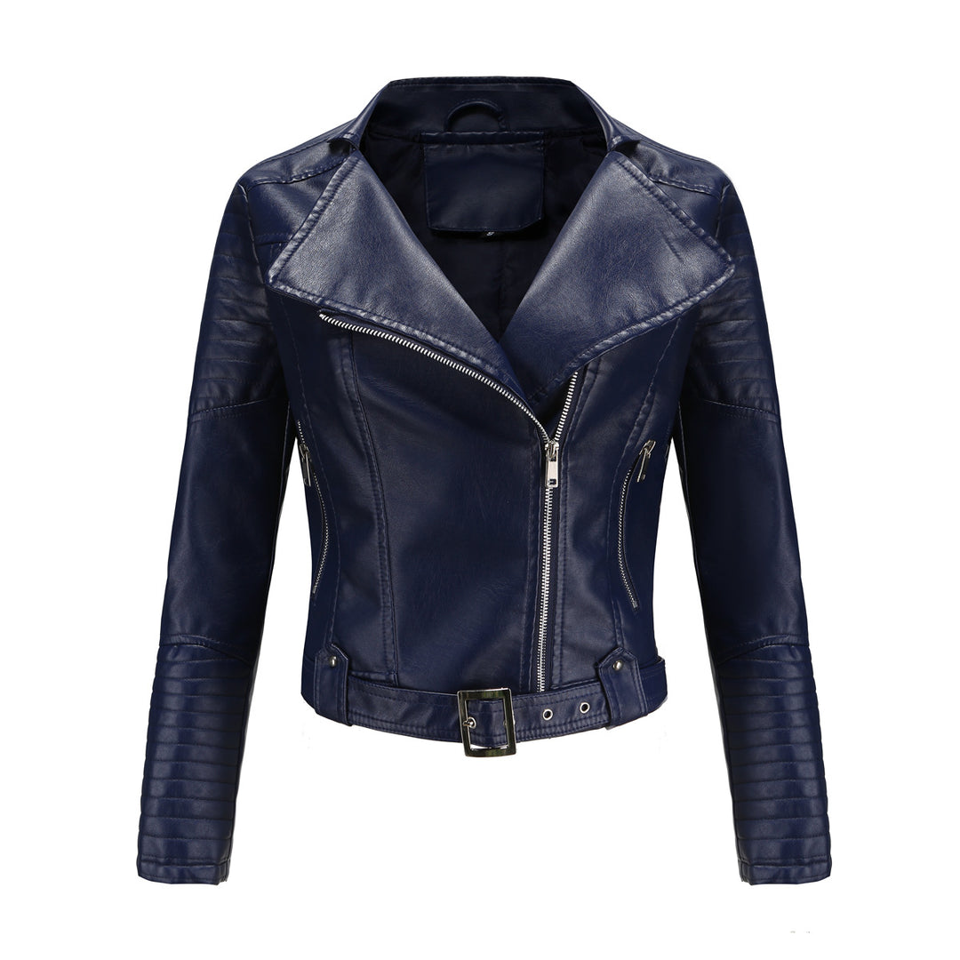 Damen modische Bikerjacke mit stylischem Steppmuster und attraktiven Reißverschlussdetails EB