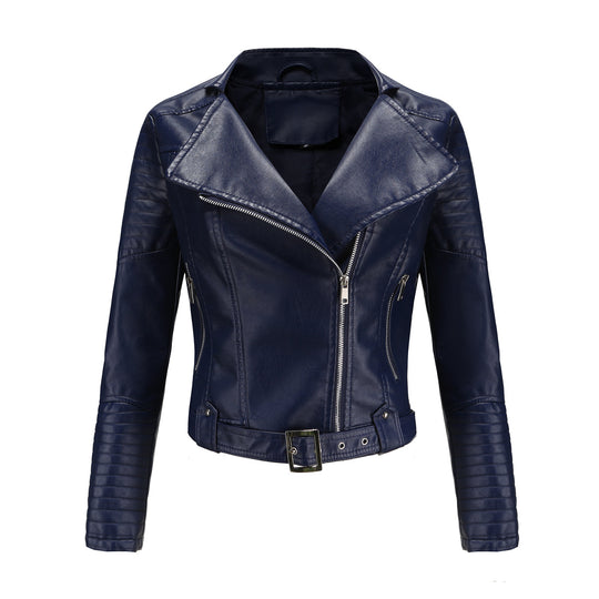 Damen modische Bikerjacke mit stylischem Steppmuster und attraktiven Reißverschlussdetails EB