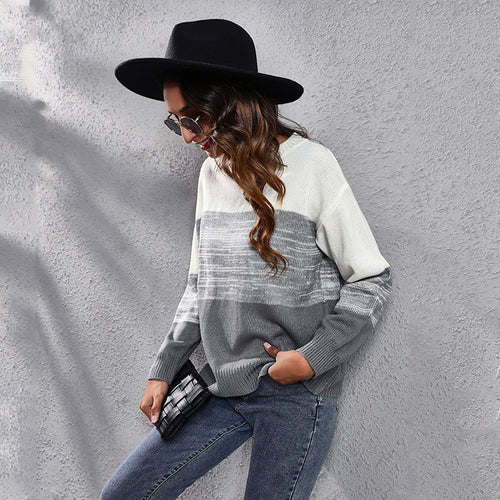 Damen Grobstrickpullover mit modernem Streifendesign und komfortablem Schnitt EB