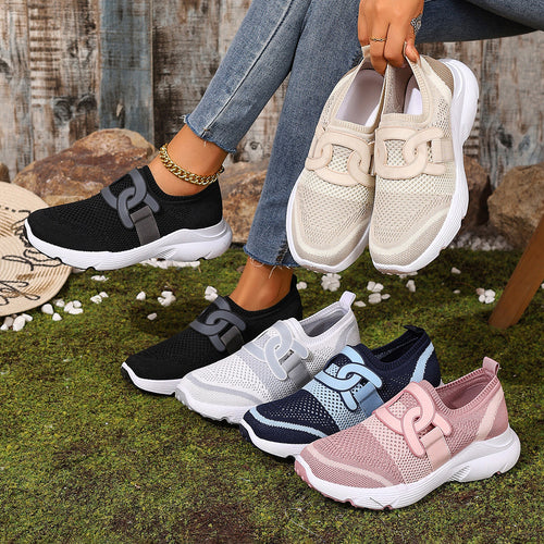 Damen Atmungsaktive Freizeitschuhe mit elastischem Riemen EB