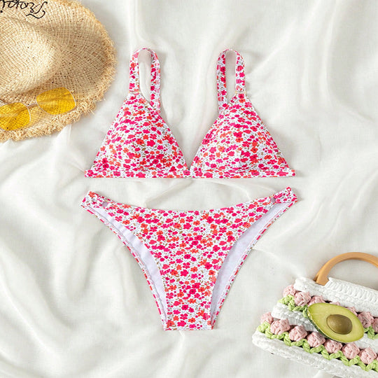 Damen Triangel-Bikini mit floralem Muster EB