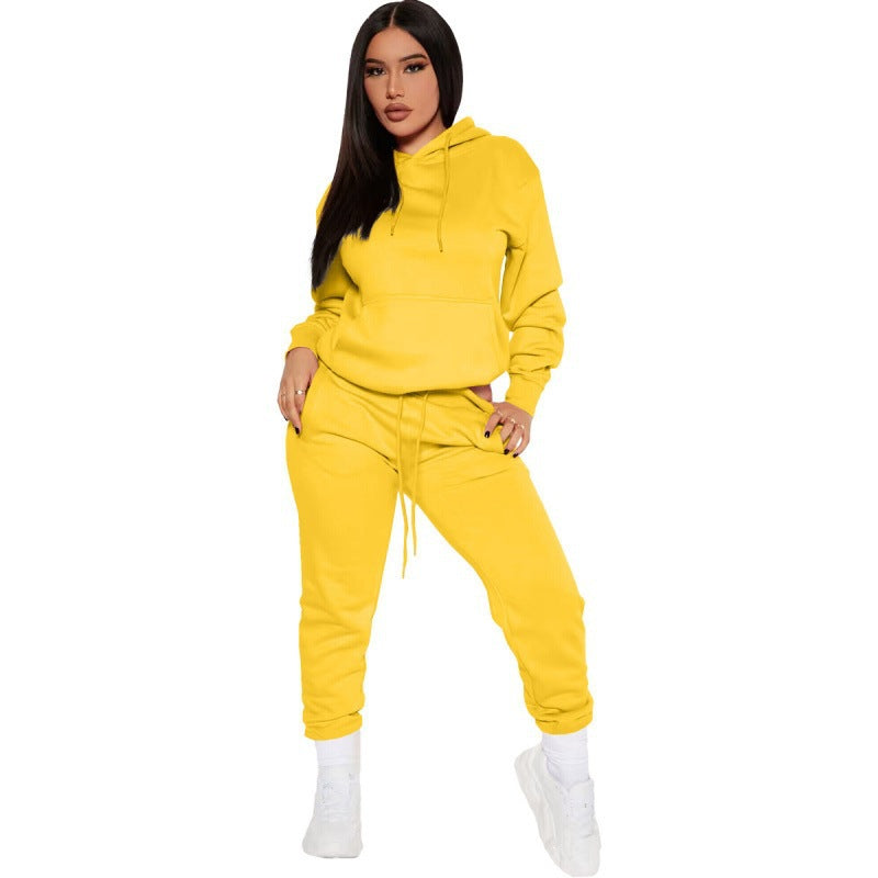 Damen nan zweiteiliges Lounge-Set mit Kapuzenpullover und High-Waist Jogginghose aus weichem French Terry EB