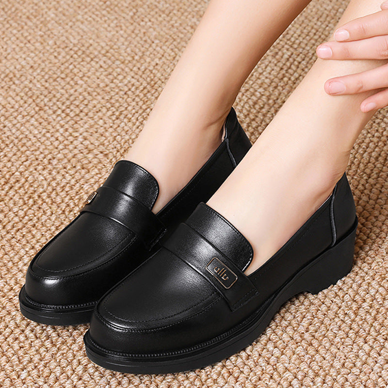 Damen Elegante Mokassins mit praktischem und ergonomischem Blockabsatz EB