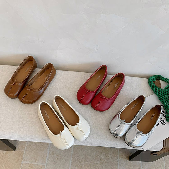 Damen Ballerina-Schuhe mit modischen Einschnitten und bequemer Sohle EB