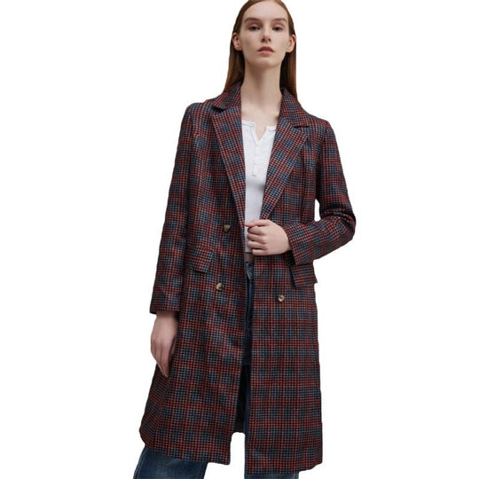 Damen Blazer mit Karo-Muster und schickem Schnitt EB
