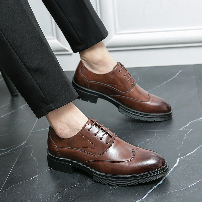 Herren eleganter Derby-Lederschnürer mit profilierter Gummisohle EB
