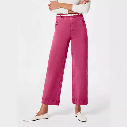 Damen Weitgeschnittene Stoffhose mit eleganten Details EB