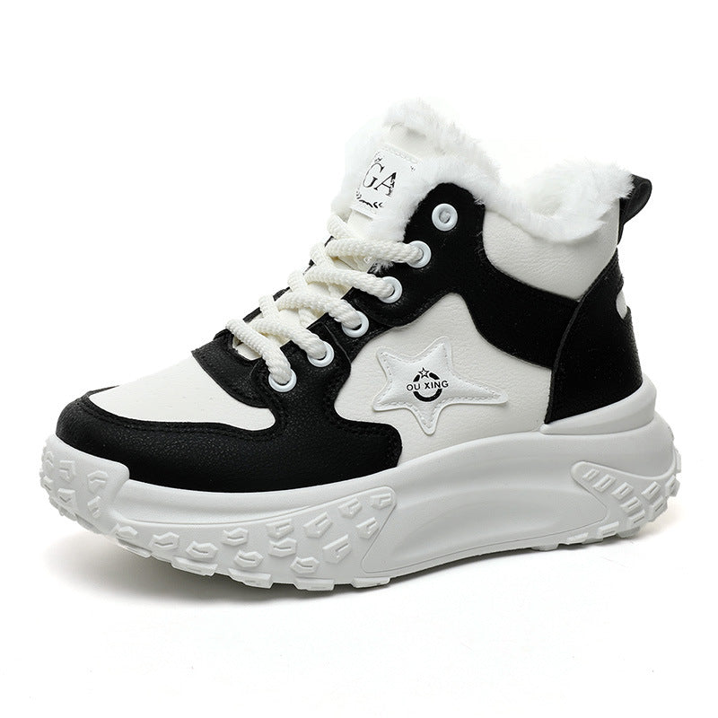 Damen High-Top Sneakers mit kuscheligem Warmfutter und rutschfester Sohle EB