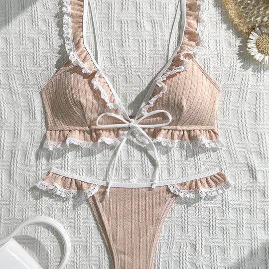 Damen Rüschen Bikini-Set EB