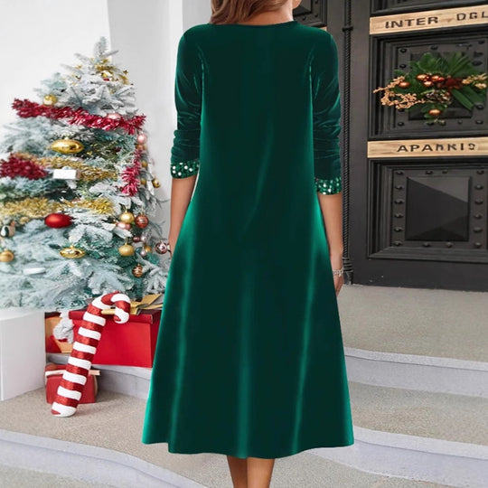 Damen Maxikleid mit eleganten Pailletten und fließendem Schnitt Heidi-Mode