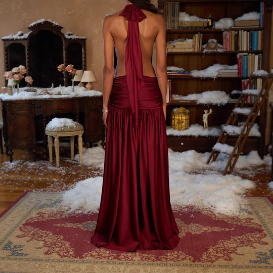 Damen Elegantes Abendkleid mit Raffung EB