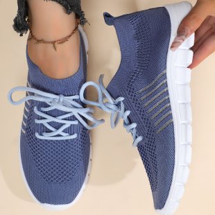 Damen atmungsaktive Freizeit-Sneakers mit flexiblem Obermaterial EB