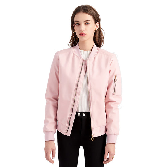 Damen nan leichte sportive Bomberjacke mit Ringzipper und Ärmeltasche EB