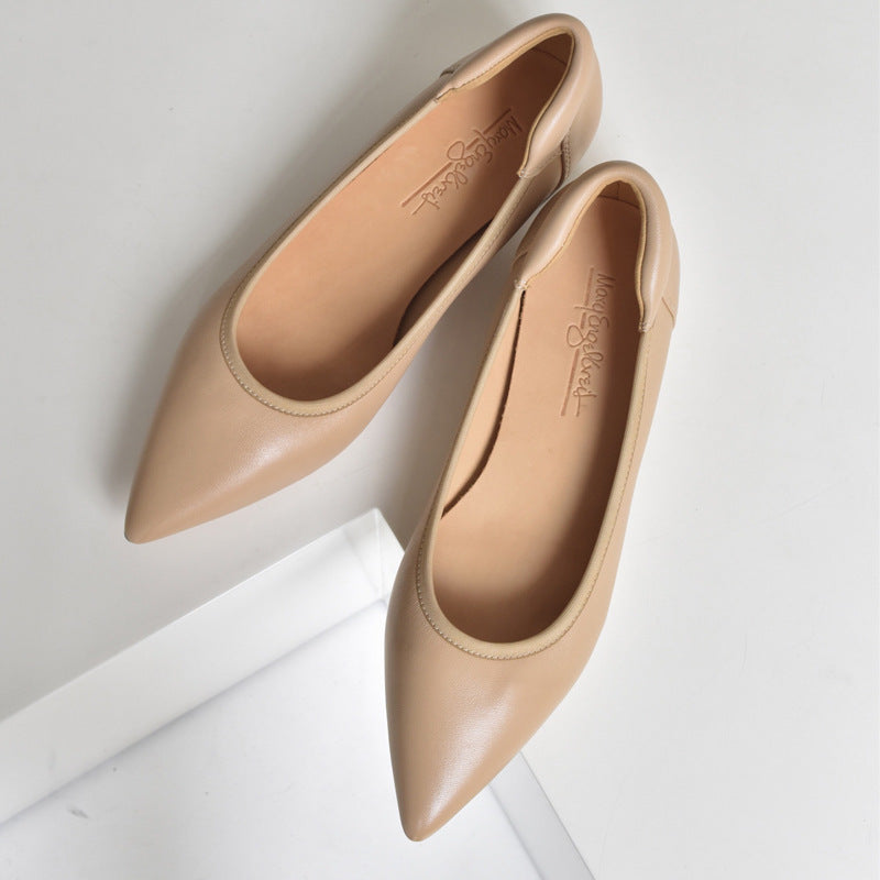 Damen elegante spitz zulaufende Ballerinas mit weichem Fußbett EB