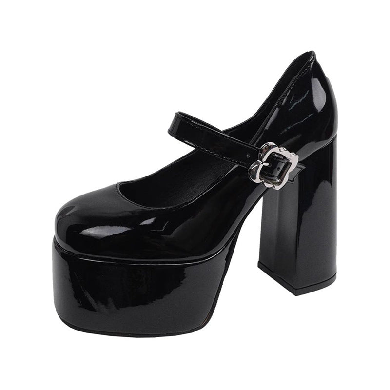 Damen Plattform Pumps mit eleganter Schnalle EB