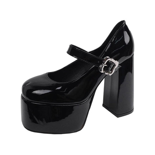 Damen Plattform Pumps mit eleganter Schnalle EB