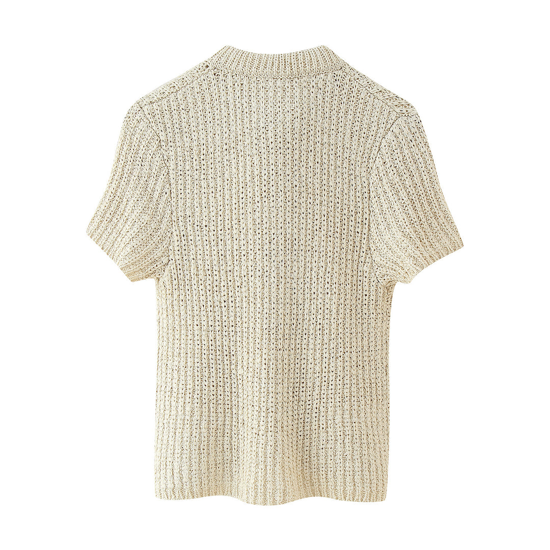 Damen Strickjacke mit dekorativem Schleifenkragen und eleganter Struktur EB