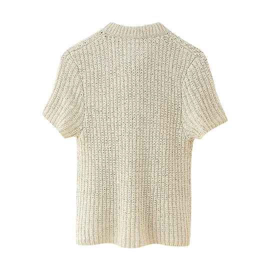 Damen Strickjacke mit dekorativem Schleifenkragen und eleganter Struktur EB
