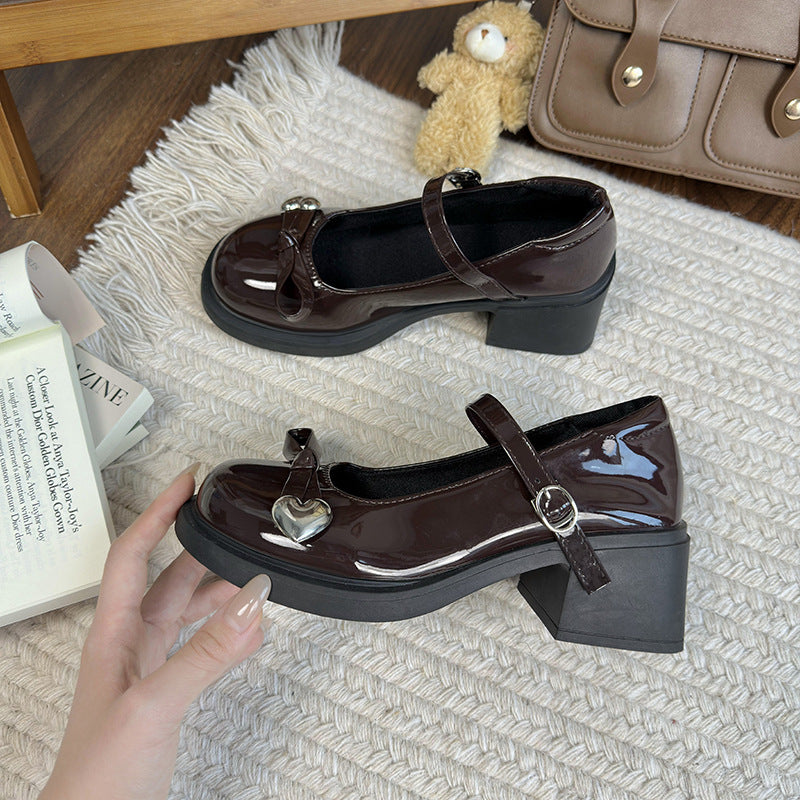 Damen Plateau Lacklederschuhe EB