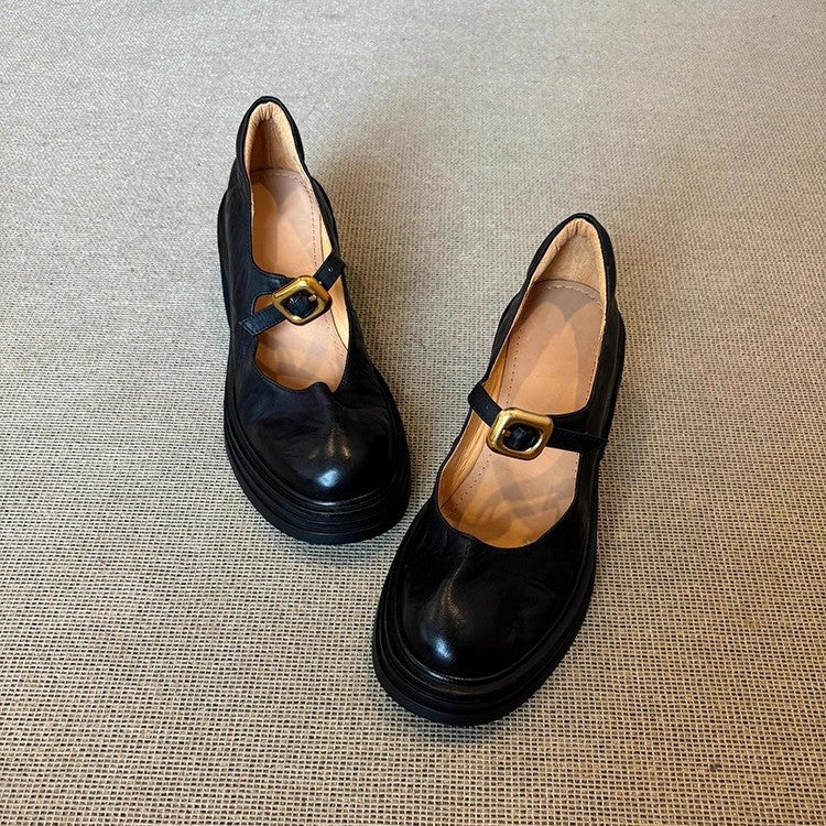 Damen elegante Ballerina-Pumps mit verstellbarem Riemchen und stabiler Absatzhöhe EB
