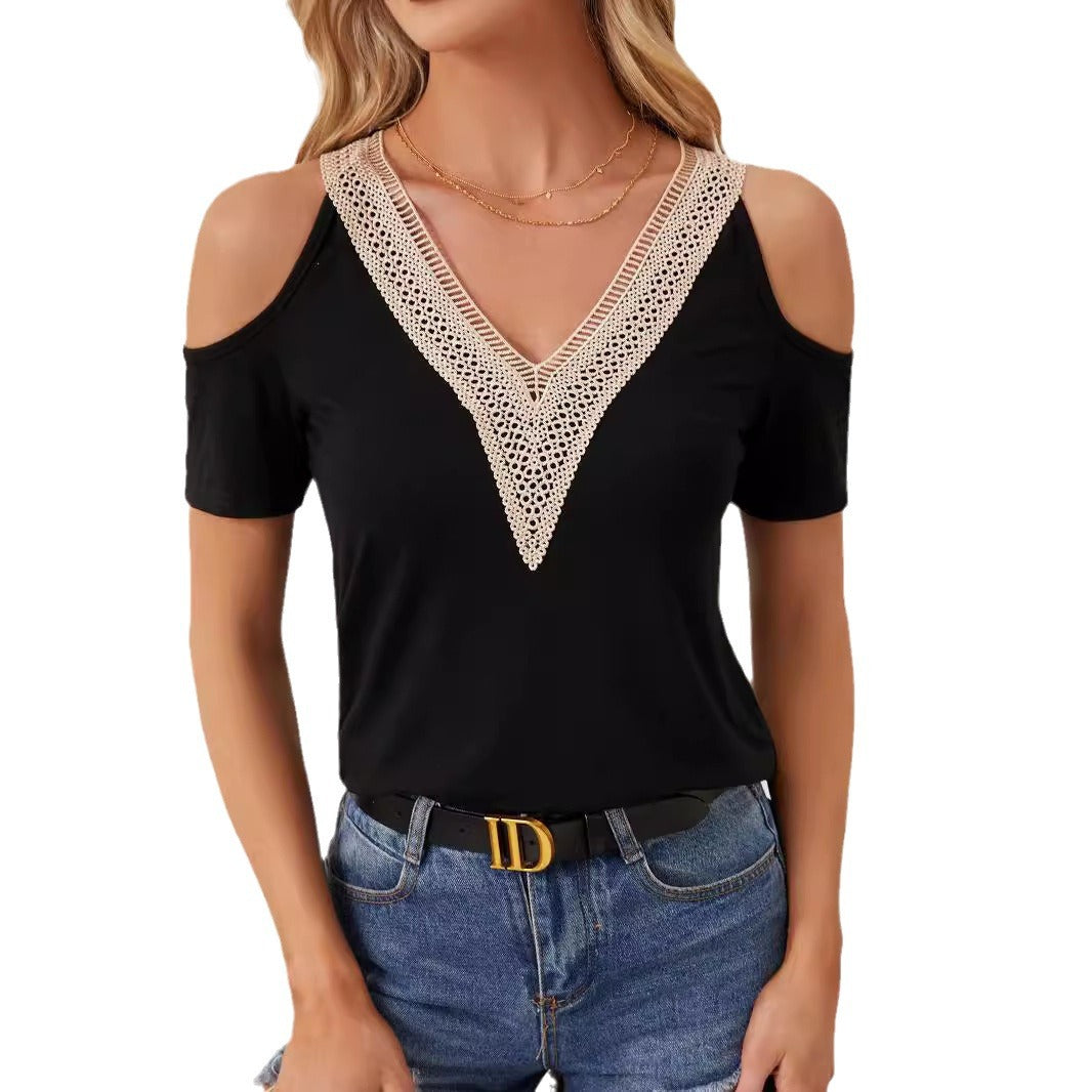 Damen Spitzen-Design Oberteil EB