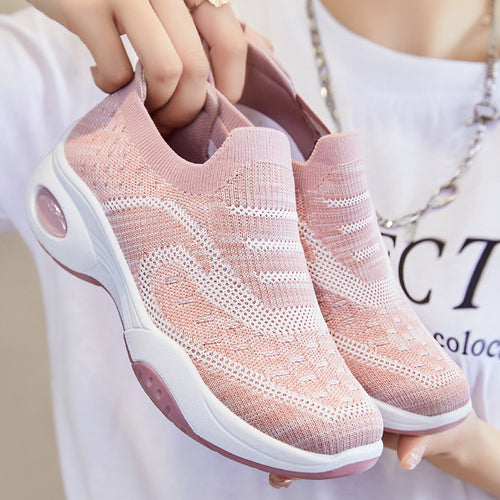 Damen Sportliche Slip-On Sneakers mit Air Cushion Technologie EB