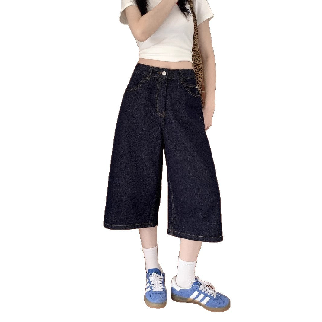 Damen Weite Denim-Culotte mit modischem Schnitt EB