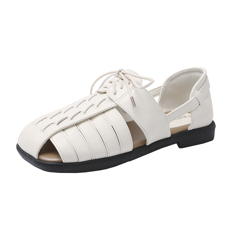 Damen elegante Schnürsandalen mit offenem Zehenbereich EB