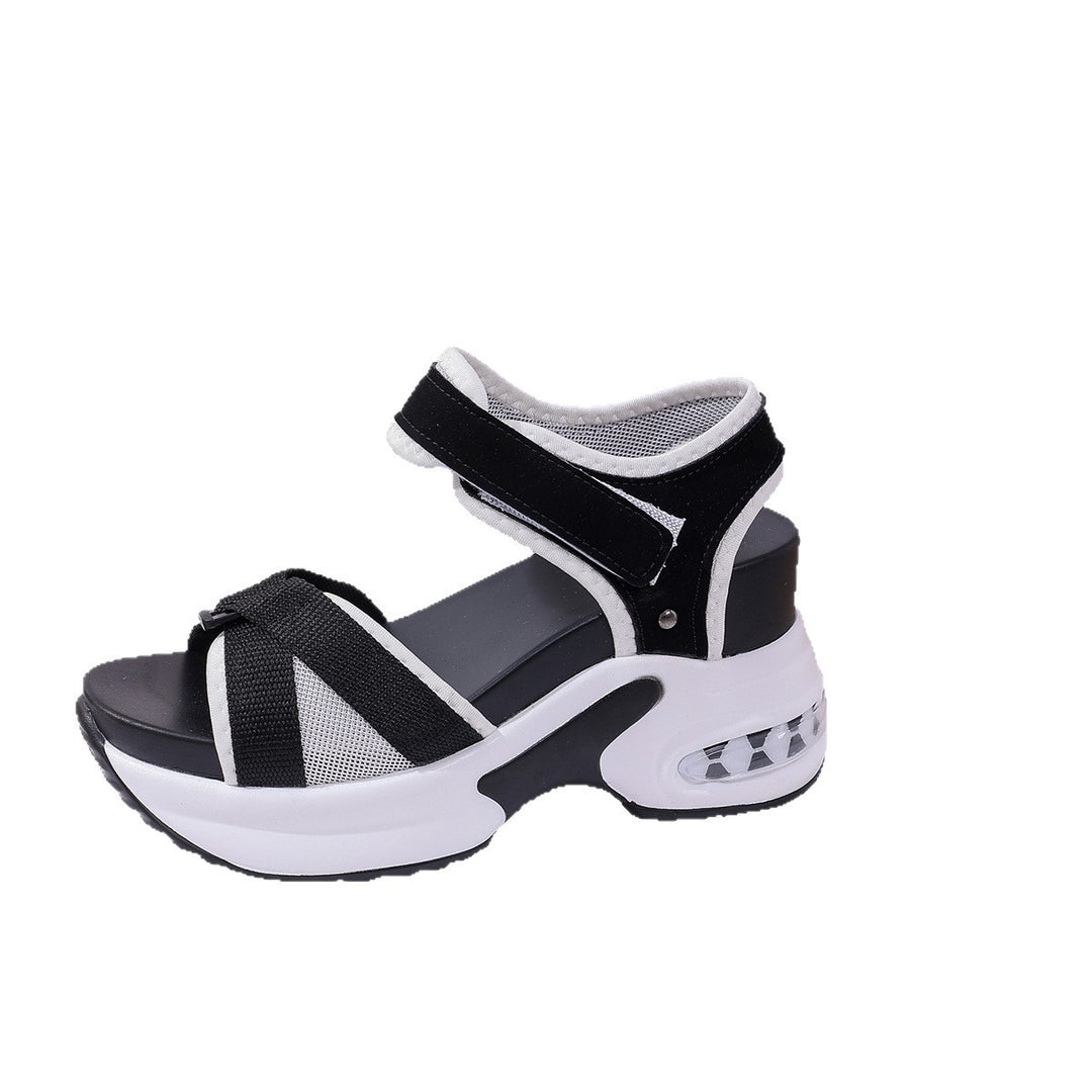 Damen Wedge-Sandalen mit luftiger Mesh-Oberfläche und verstellbaren Riemen EB
