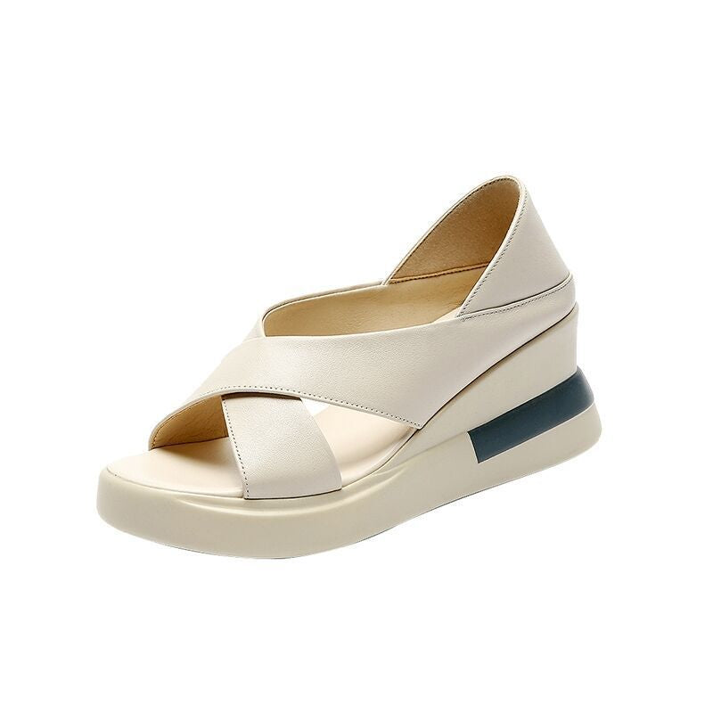 Damen Wedge-Sandalen mit geschlossenen Zehen und komfortablem Fußbett EB