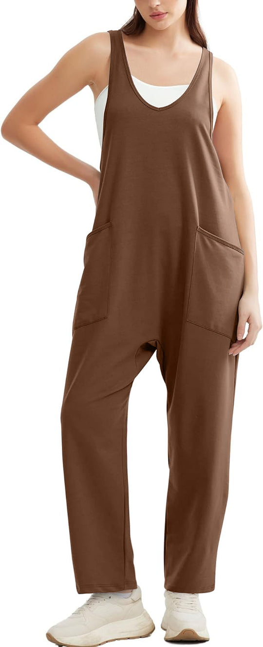 Damen Jumpsuit mit großzügigen Taschen und weichem Stretchmaterial EB