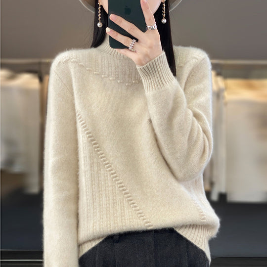 Damen Eleganter und bequemer Strickpullover mit einzigartigem Design EB