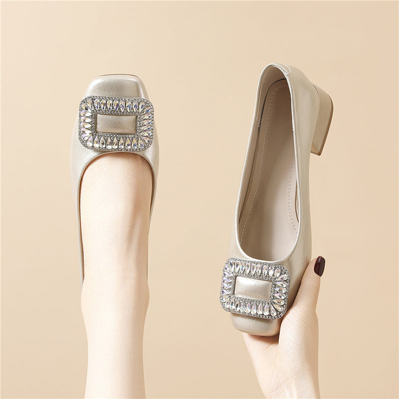 Damen Elegante Slingback Heels mit funkelndem Schmuckdetail EB