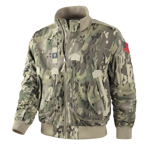 Herren bomberjacke mit hohem Kragen und multifunktionalen Taschen EB