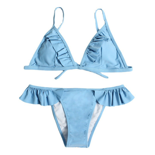 Damen Rüschenschnitte Bikini-Set EB