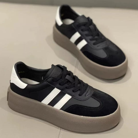 Damen Plateausneakers mit eleganter Oberflächenstruktur und rutschfester Sohle EB