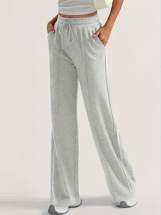 Damen lockere Sweatpants mit seitlichen Taschen und elastischem Bund EB
