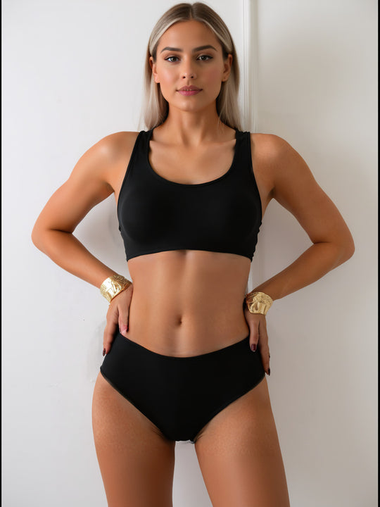 Damen Sportlicher Bikini mit körperbetontem Schnitt EB