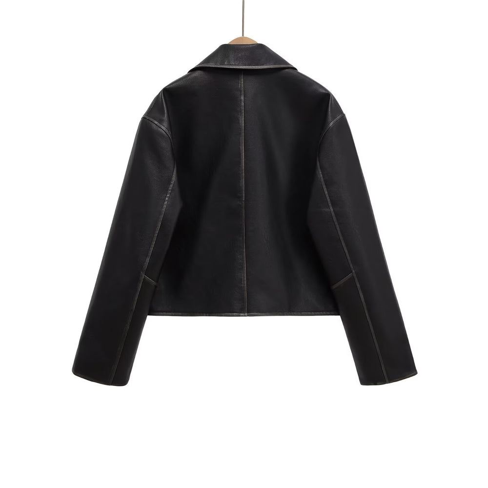 Damen Kurzgeschnittene jacke mit Taschen EB