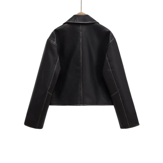 Damen Kurzgeschnittene jacke mit Taschen EB