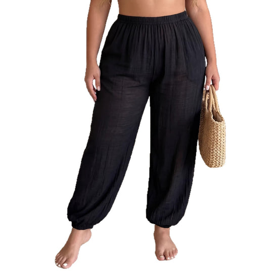 Damen luftige Freizeithose mit elastischem Bund EB