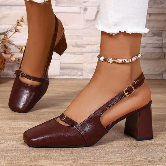 Damen Slingback-Pumps mit komfortablem Blockabsatz EB