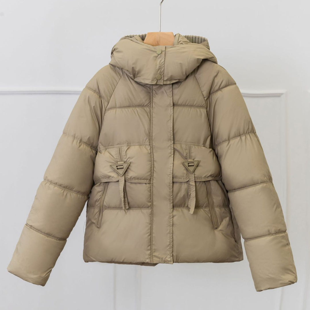 Damen Ultraleichte Pufferjacke mit verstellbarem Kapuzenkragen und praktischen Reißverschlusstaschen EB