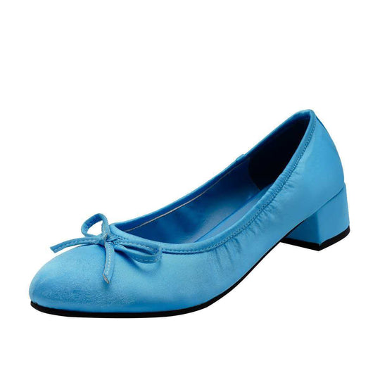 Damen Ballettschuhe mit flexiblem Absatz und zierlichem Schleifendetail EB