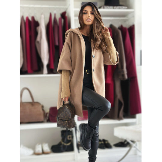 Damen Oversized Mantel mit stylishen Taschen und wärmendem Futter EB