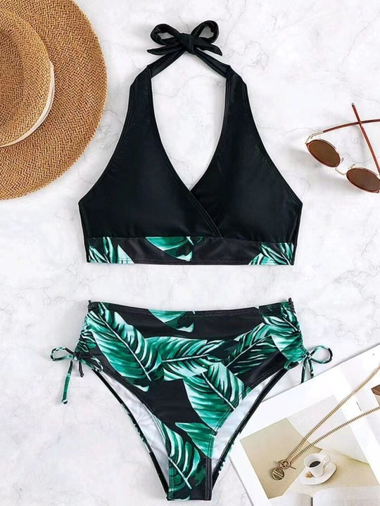 Damen Bikiniset mit raffiniertem Wickeloberteil und verstellbaren Seiten EB