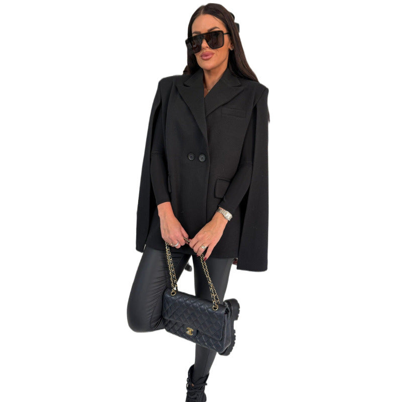 Damen zweireihiger Cape Blazer EB